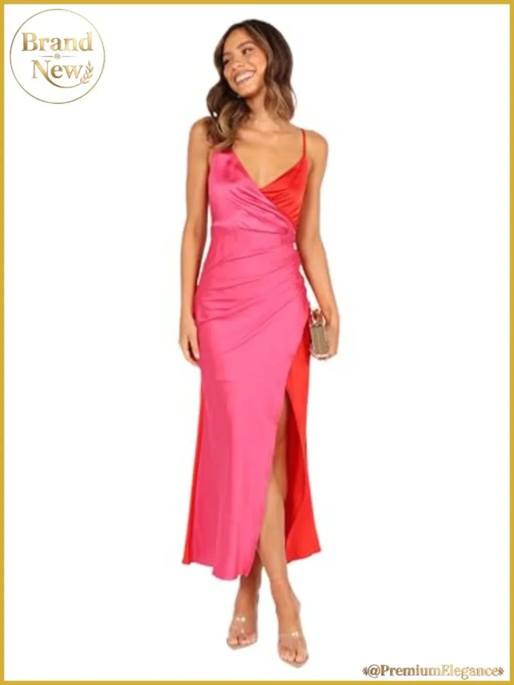 Petal & Pup Women's Lipa Colourblock Midi Slip Dress